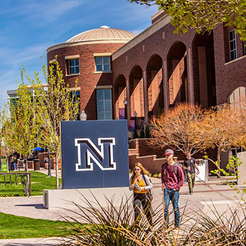 Block N with the Knowledge Center in background