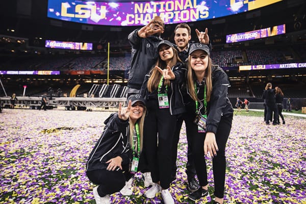 Five university alumni after the College Football Playoff National Championship game.