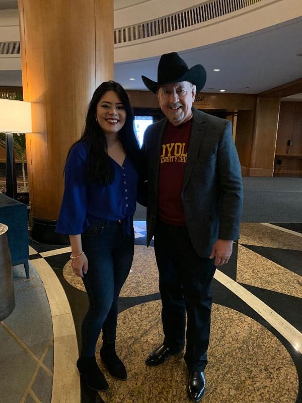 Diana Meza with United States Hispanic Leadership Institute President Juan Andrade, Jr.,