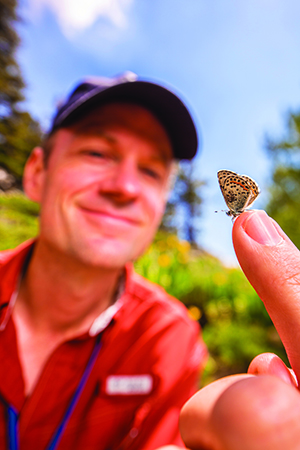 Matt Forister with butterfly