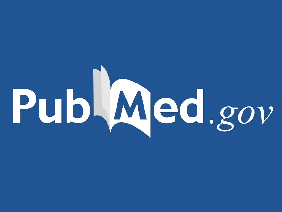 PubMed.gov logo in white with a blue background