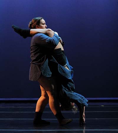 Abby Rosen in the 2019 Fall Dance Concert. Pictured with Madeline Bennett.