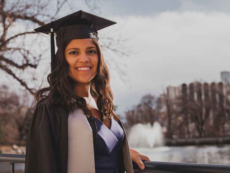 A graduation photo of Michelle Falcon Mujica.