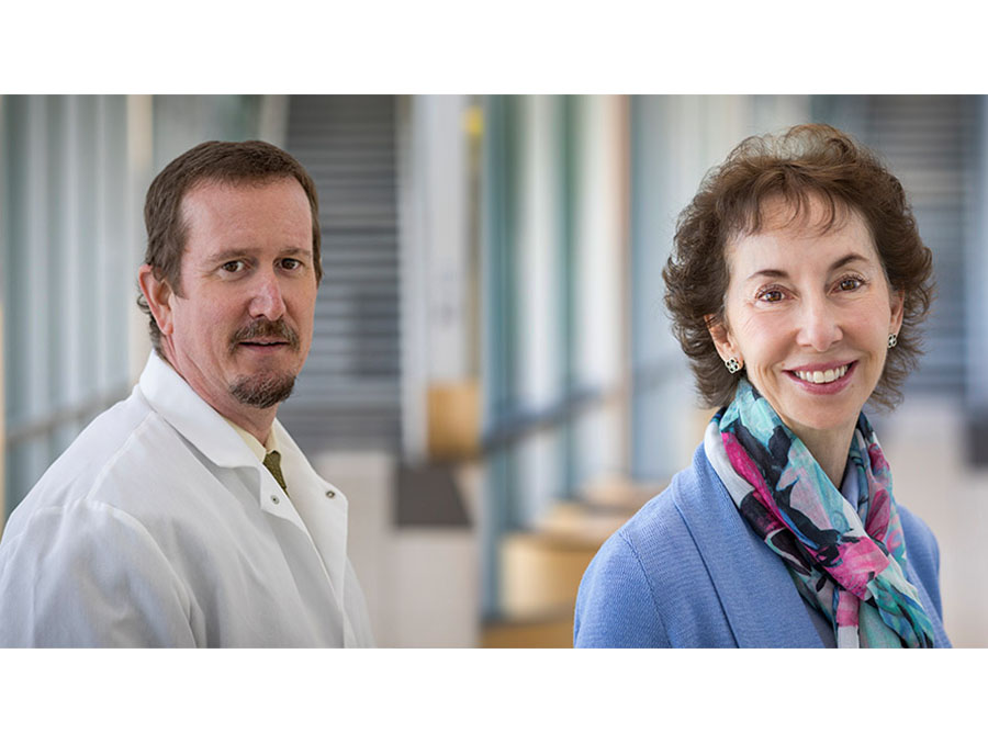 A portrait of Nevada State Public Health Laboratory Director Mark Pandori, Ph.D., and Student Health Center Medical Director Cheryl Hug-English, M.D.