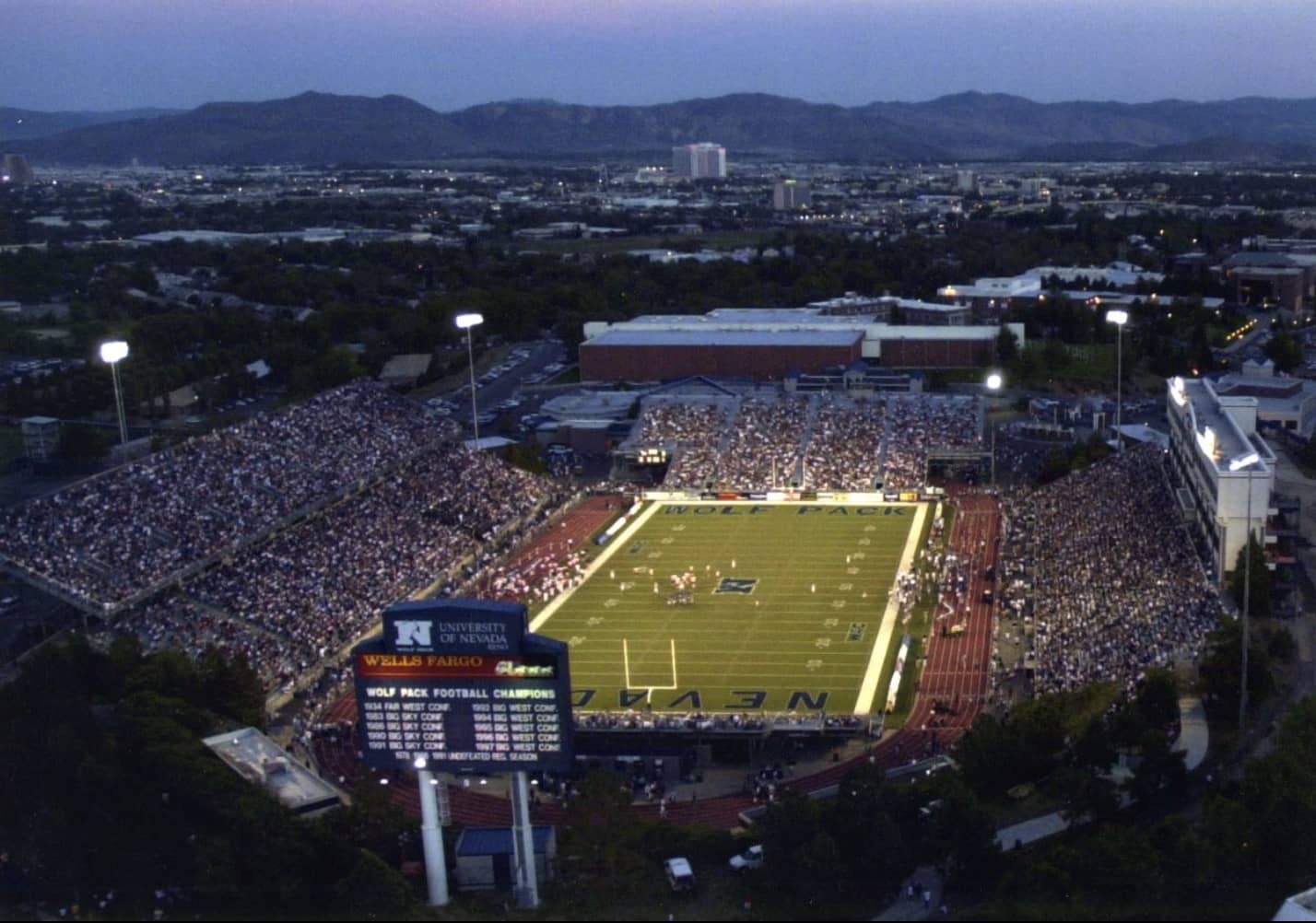 Aerial view of the Mackay Stadium in 2003