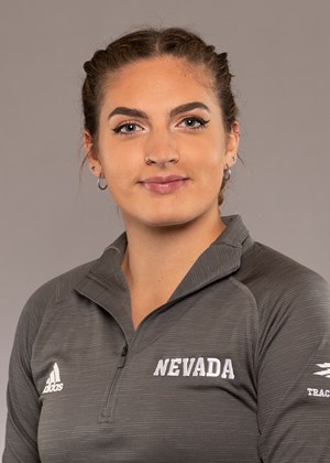 Portrait of a woman wearing a gray Nevada sweater.