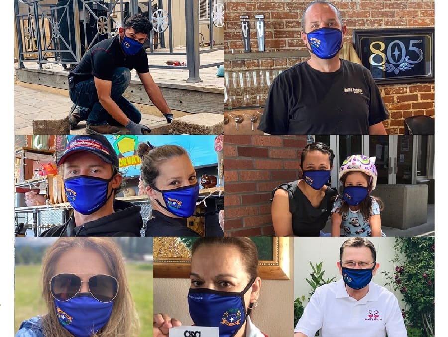 Local small business owners and employees wearing Nevada branded personal protective equipment provided by the Nevada SBDC.