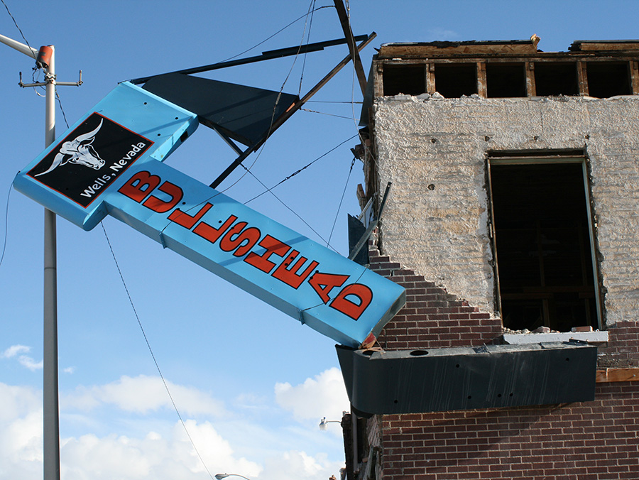 earthquake damage Wells, Nevada