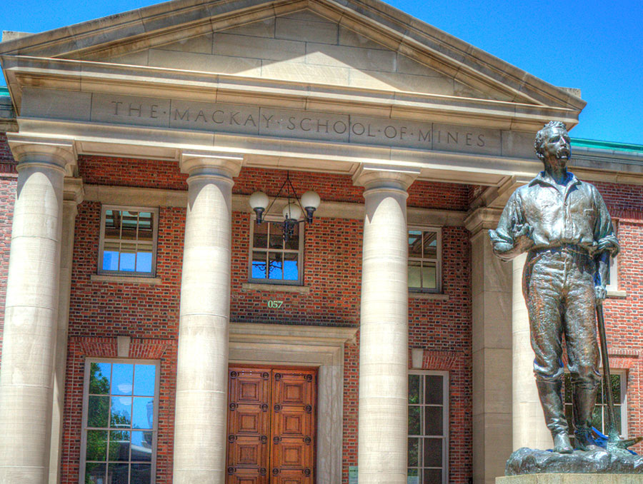 Mackay Mines building on campus.