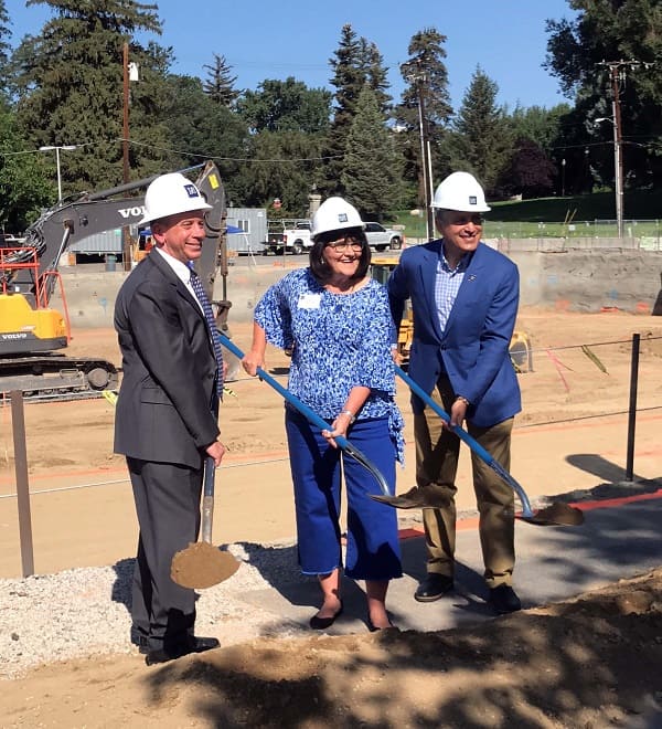 President Sandoval and others with shovels full of dirt at the groundbreaking