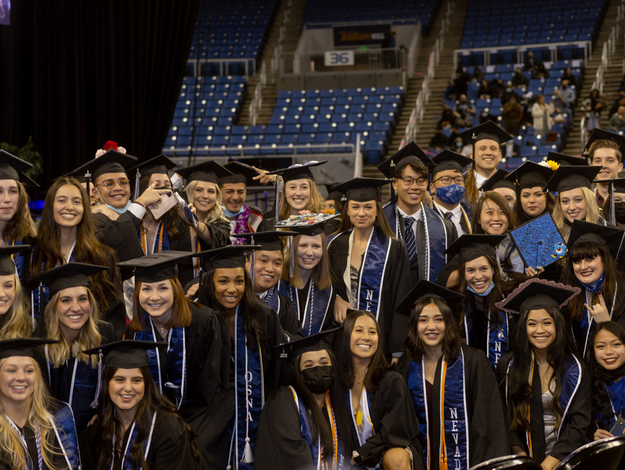 Happy students at winter commencement