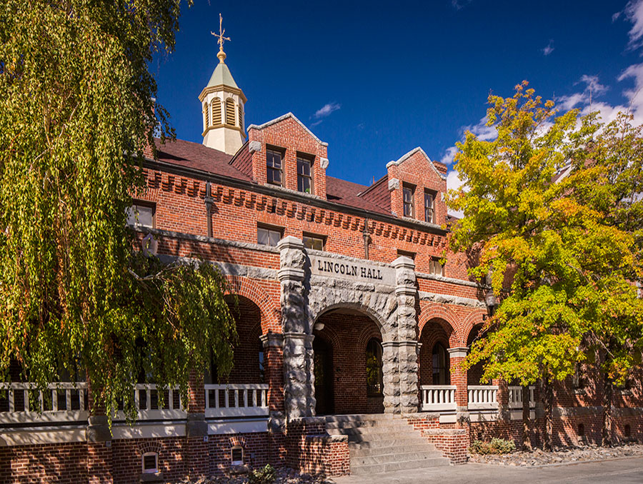 Front of Lincoln Hall during summer