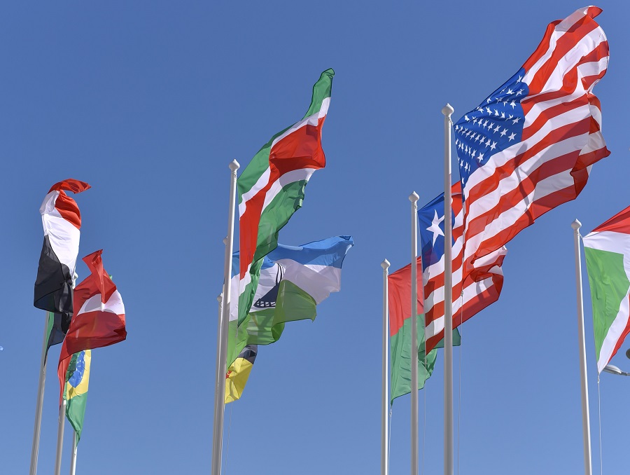 A collection of international flags