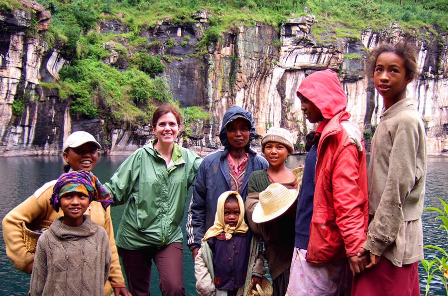 Dr. Ann Weber with young women in Madagascar