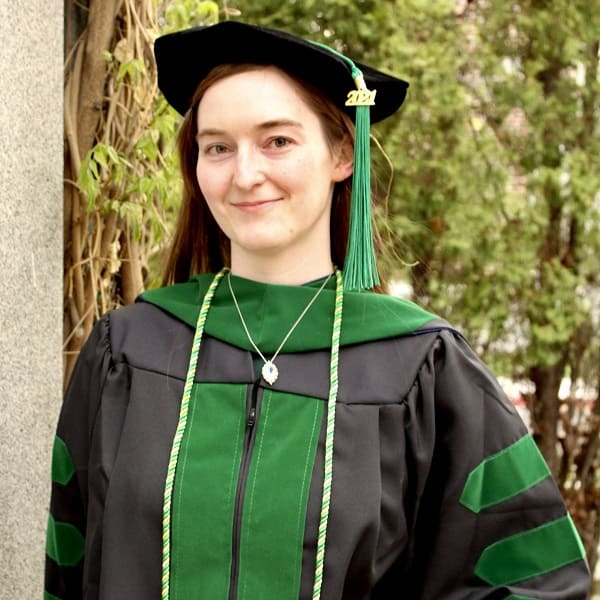 Anita Savell in graduation regalia