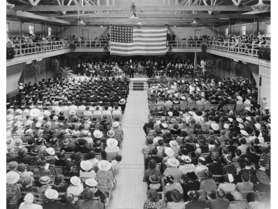 Class of 1936 commencement in old gym