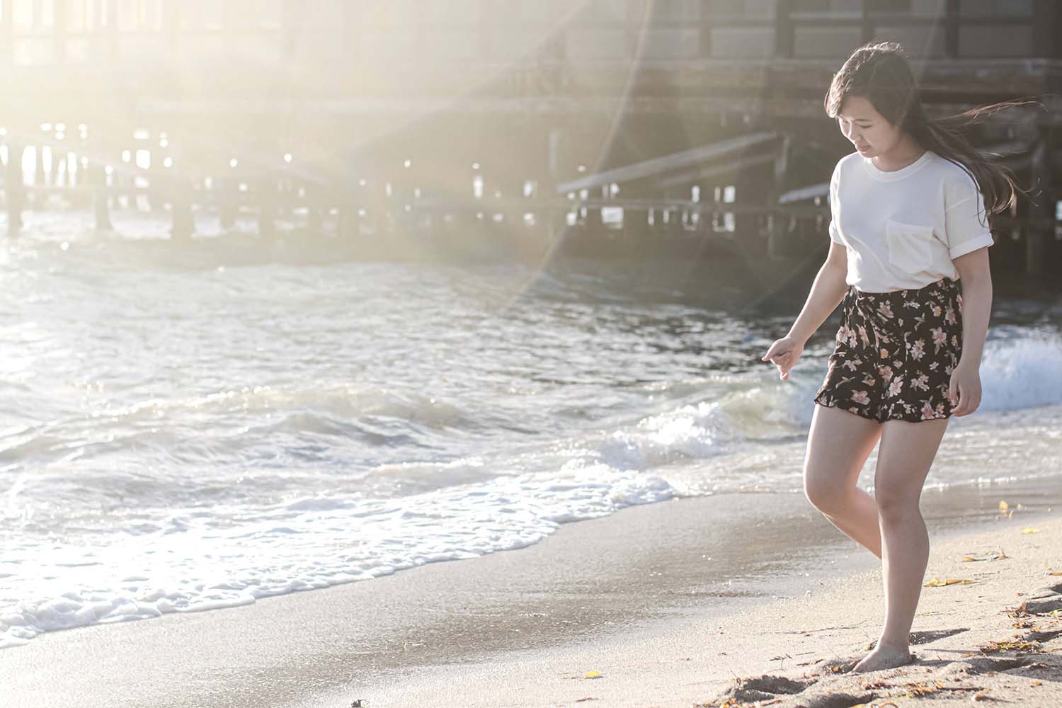 Lily Liu on the beach