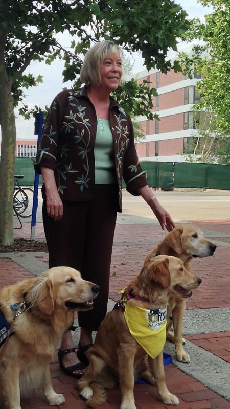 Mary Zabel with dogs at DogFest