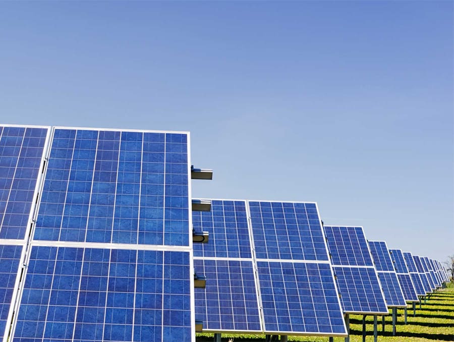 Rows of solar panels