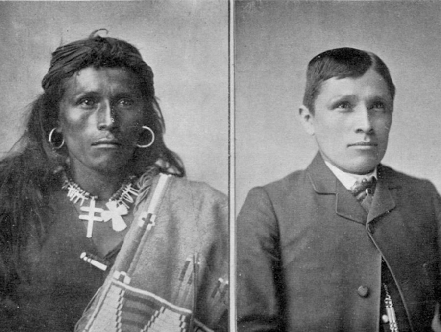 Native American Tom Torlino before and after boarding school