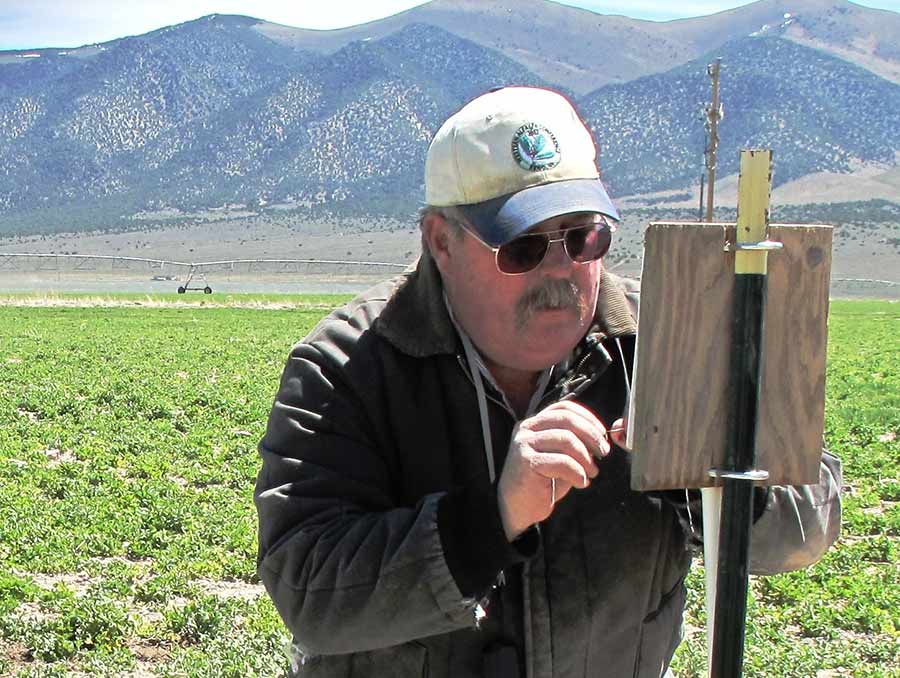 Gary McCuin working in the field. 