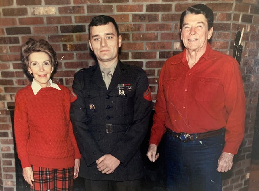 Troy Morris with President Ronald Reagan and First Lady Nancy Reagan