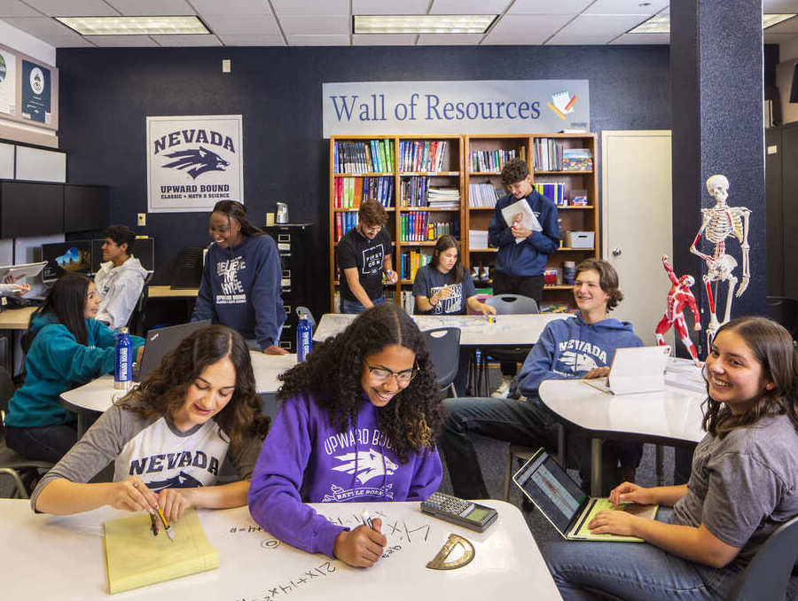 Students study in the University's upward bound student center