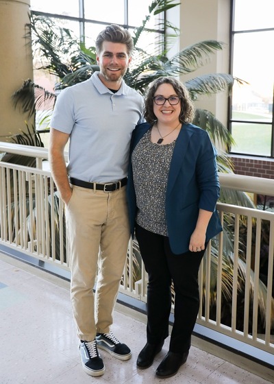 Cameron poses with his mentor, Dr. Gallo.