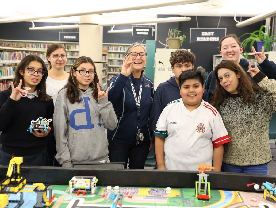 Wolf Pack Bots Team with mentors and Professor Salas