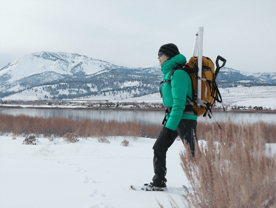 Anne Nolin snowshoeing