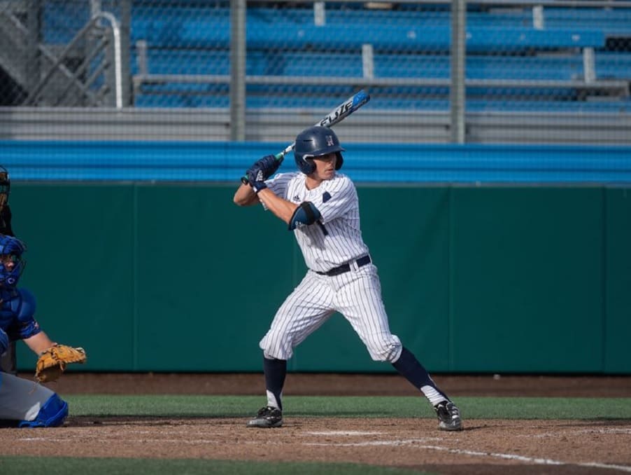 Tyler Bosetti about to bat at a baseball game