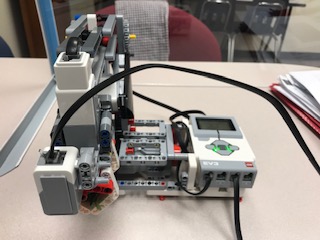 The robot designed by the Wolf Pack Bots.