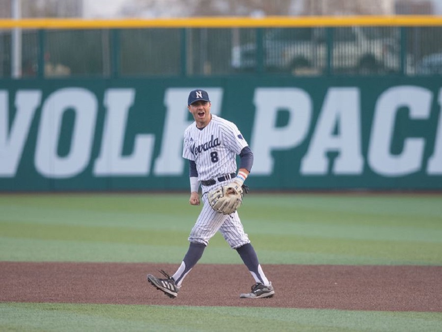 A baseball player on the field during a game