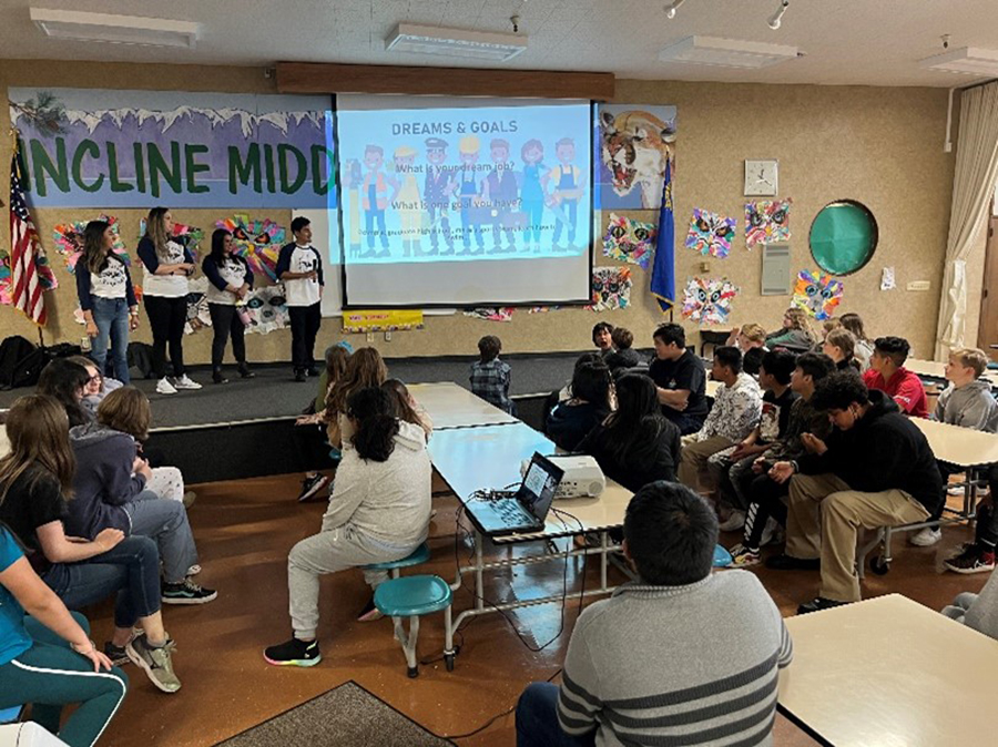 first-gen team meets with middle school students