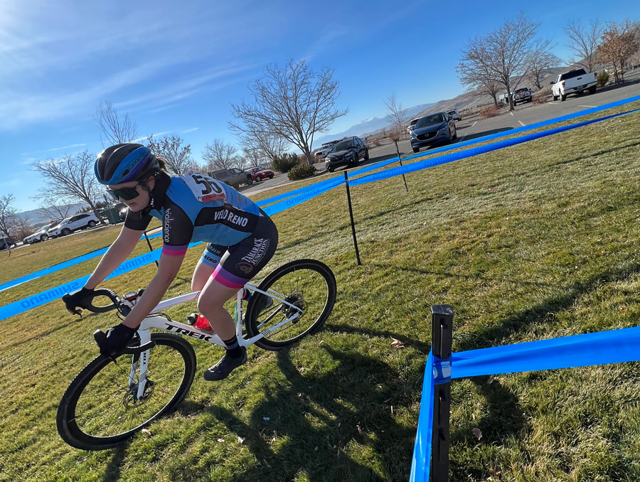 Elizabeth Koebele racing on a bike