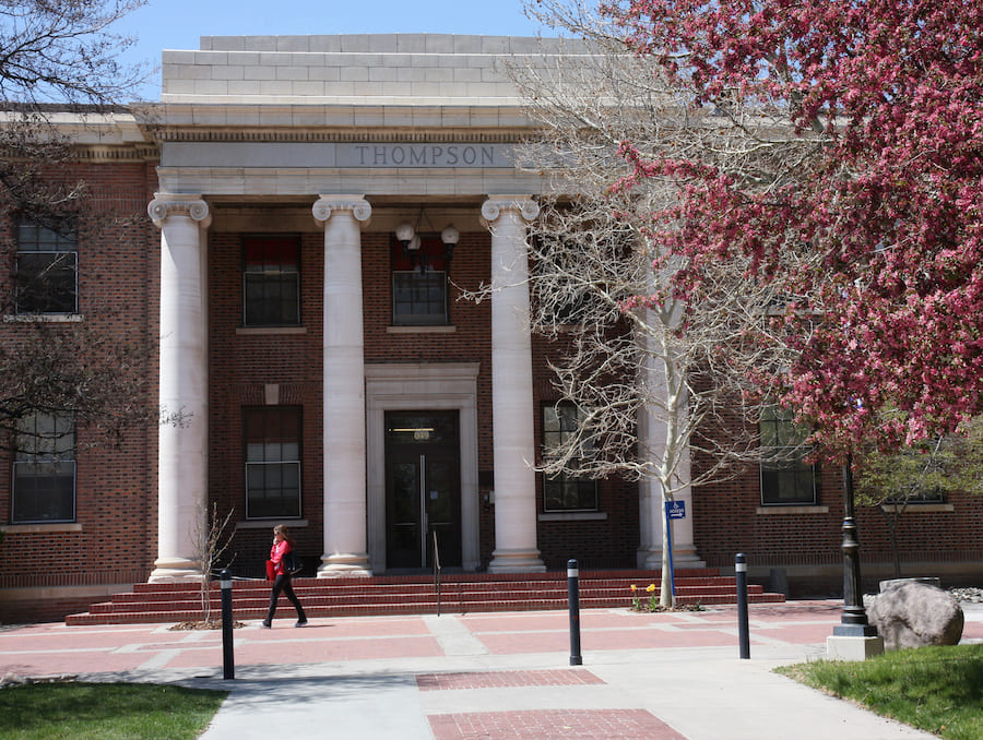 Photo of the Thompson Building, where the Gender, Race & Identity department is located.