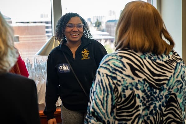 A GSA member at the opening