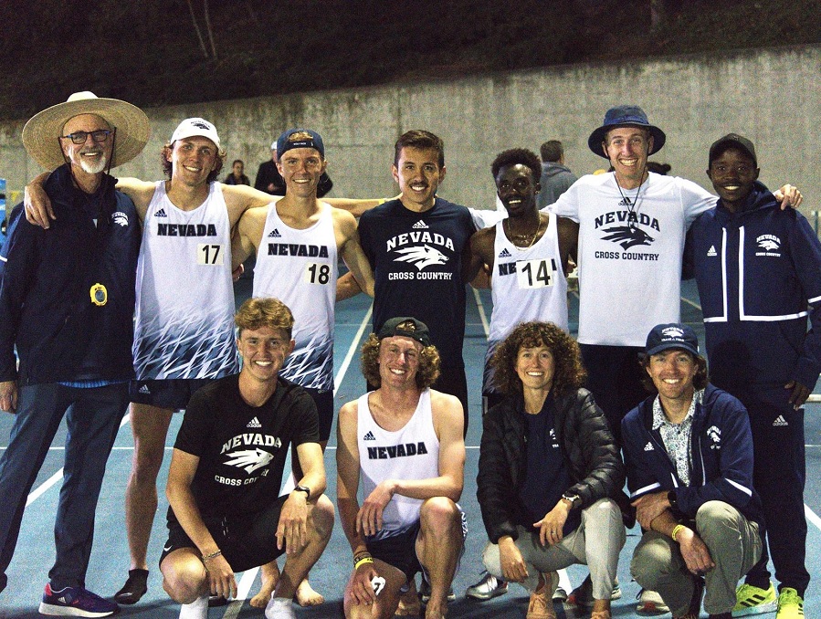 The Nevada Woolf Pack mens cross country team and coaches