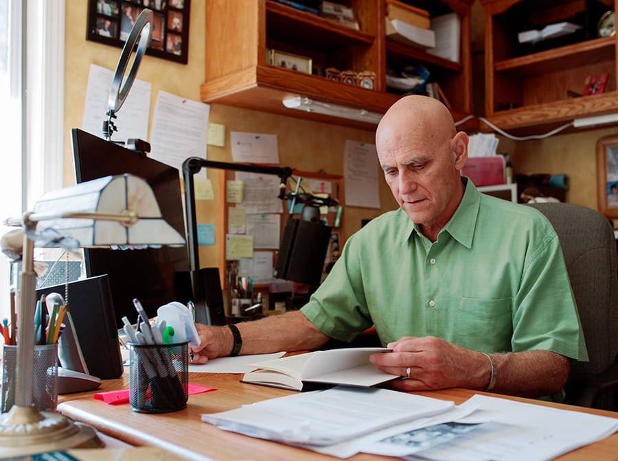 Steve Hayes at his desk