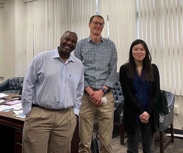 From left to right: Zachary Robbins, Jim Webber, and Annie Trinh