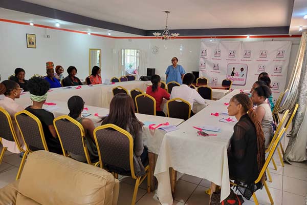 Tiffany Young facilitating a workshop for women in Kafue, a rural town in Lusaka, Zambia