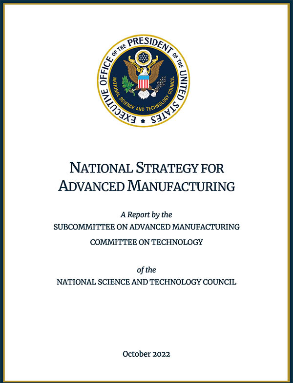 Cover of the National Strategy for Advanced Manufacturing report