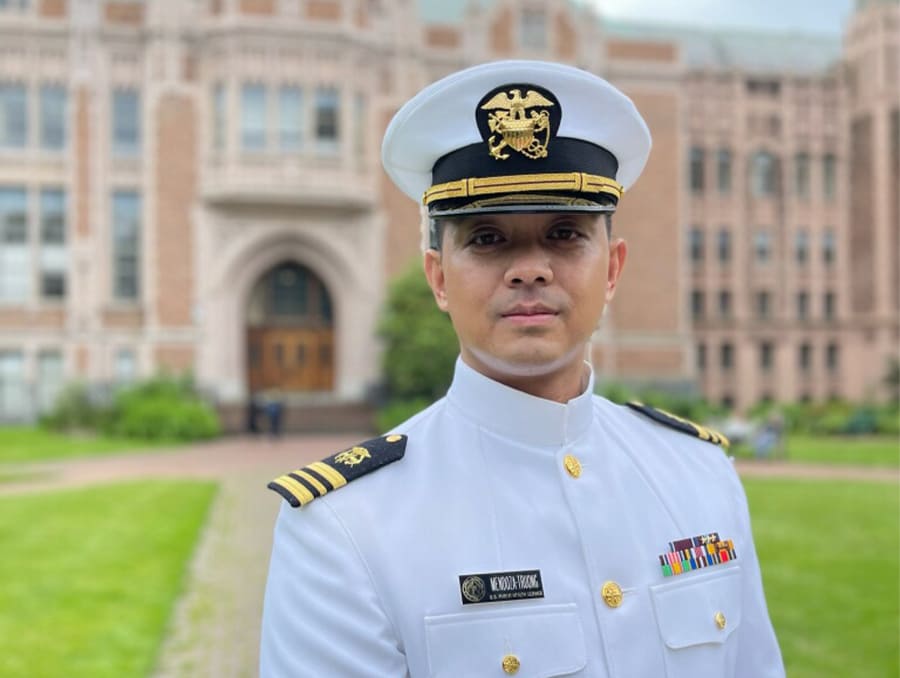 LCDR Christopher Mendoza-Truong, Pharm.D. in military uniform