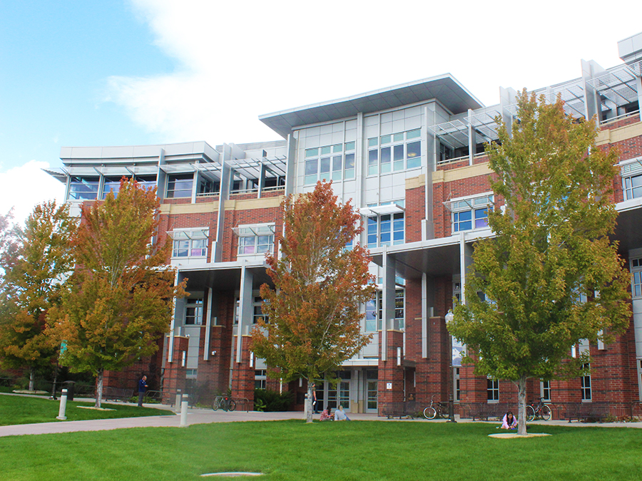 JCSU building with trees