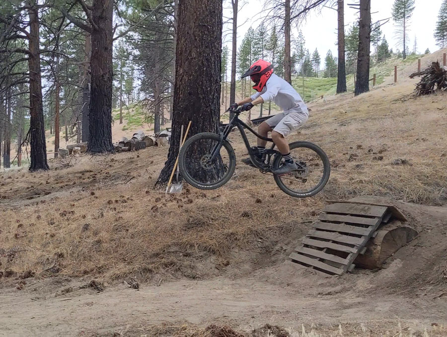 Nathan Jones clearing a bike jump