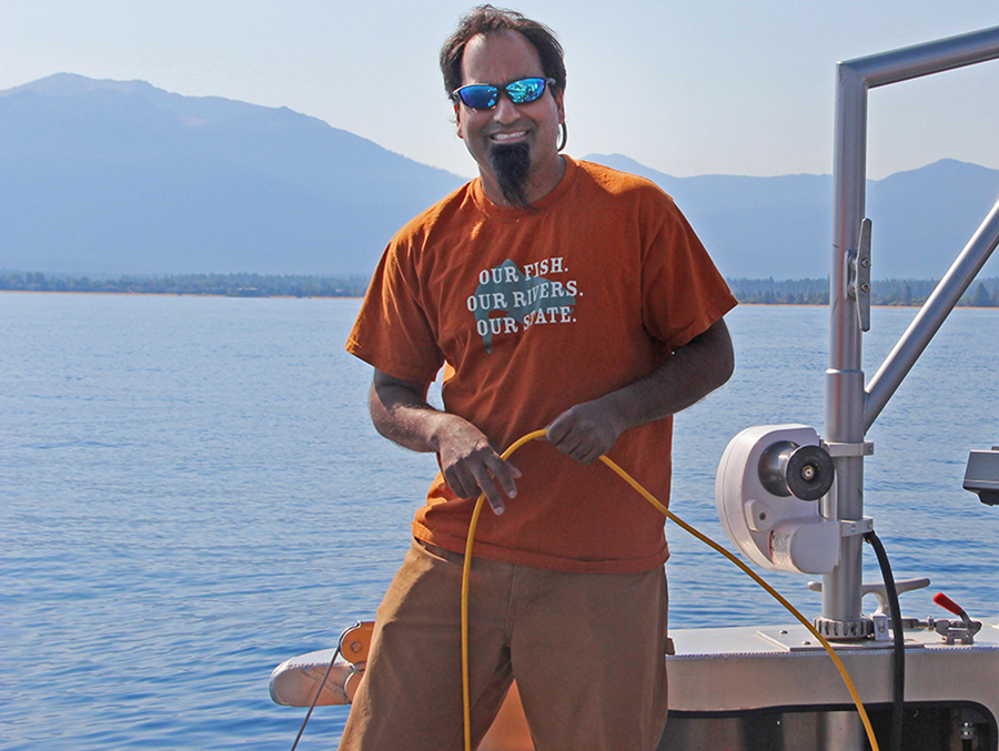 Sudeep Chandra on boat