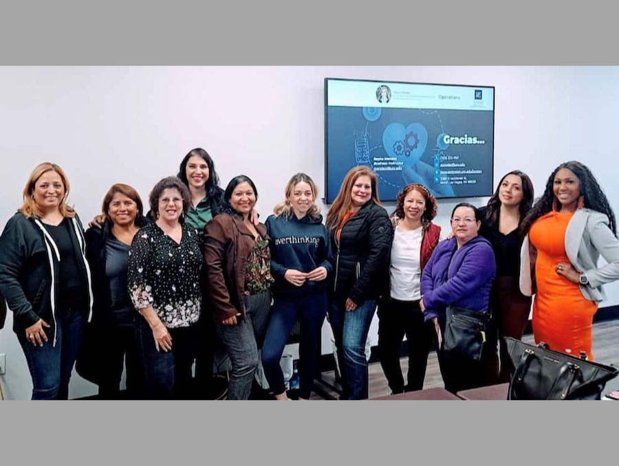 A group of Latina business owners after a small business training class.