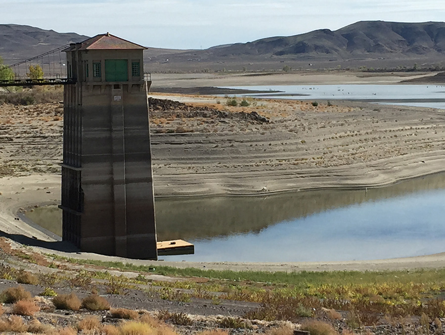 Lahontan Reservoir Dam in 2014