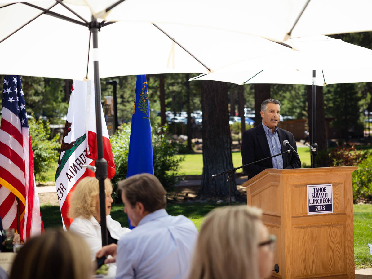 President Sandoval at a podium