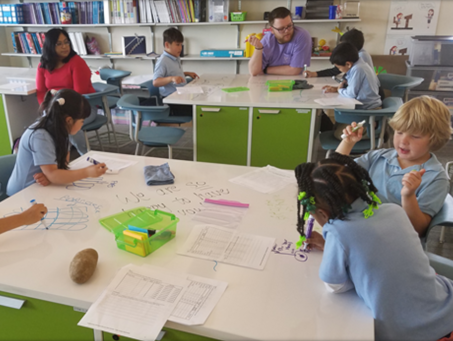 Teachers and students in a classroom